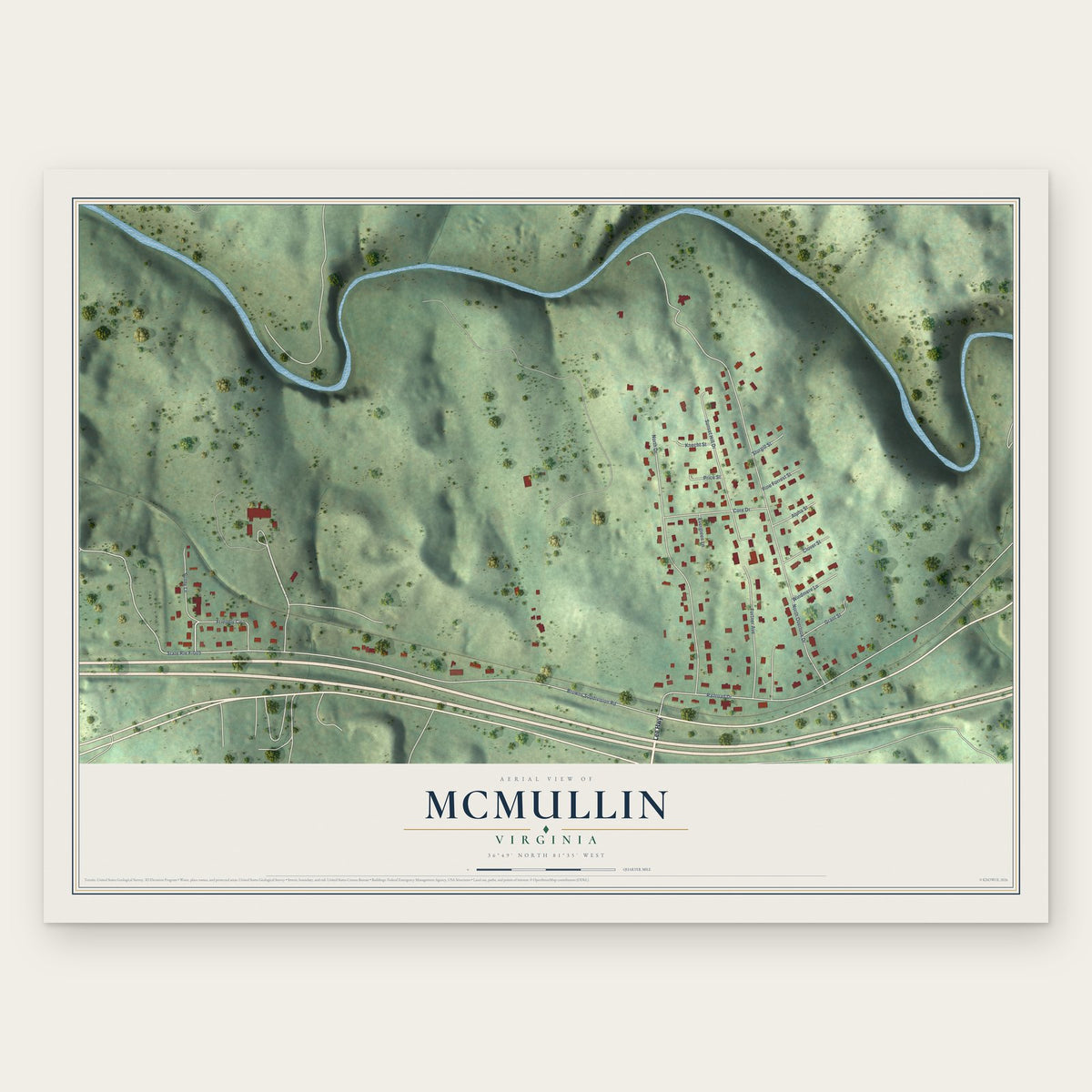 McMullin, Virginia map print, the full design