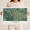 Map of Pearisburg, Virginia, 12 x 18 inch unframed archival matte print