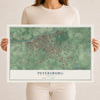 Map of Petersburg, Virginia, 12 x 18 inch unframed archival matte print