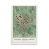 Map of Dulles Town Center, Virginia, 12 x 18 inch unframed archival matte print