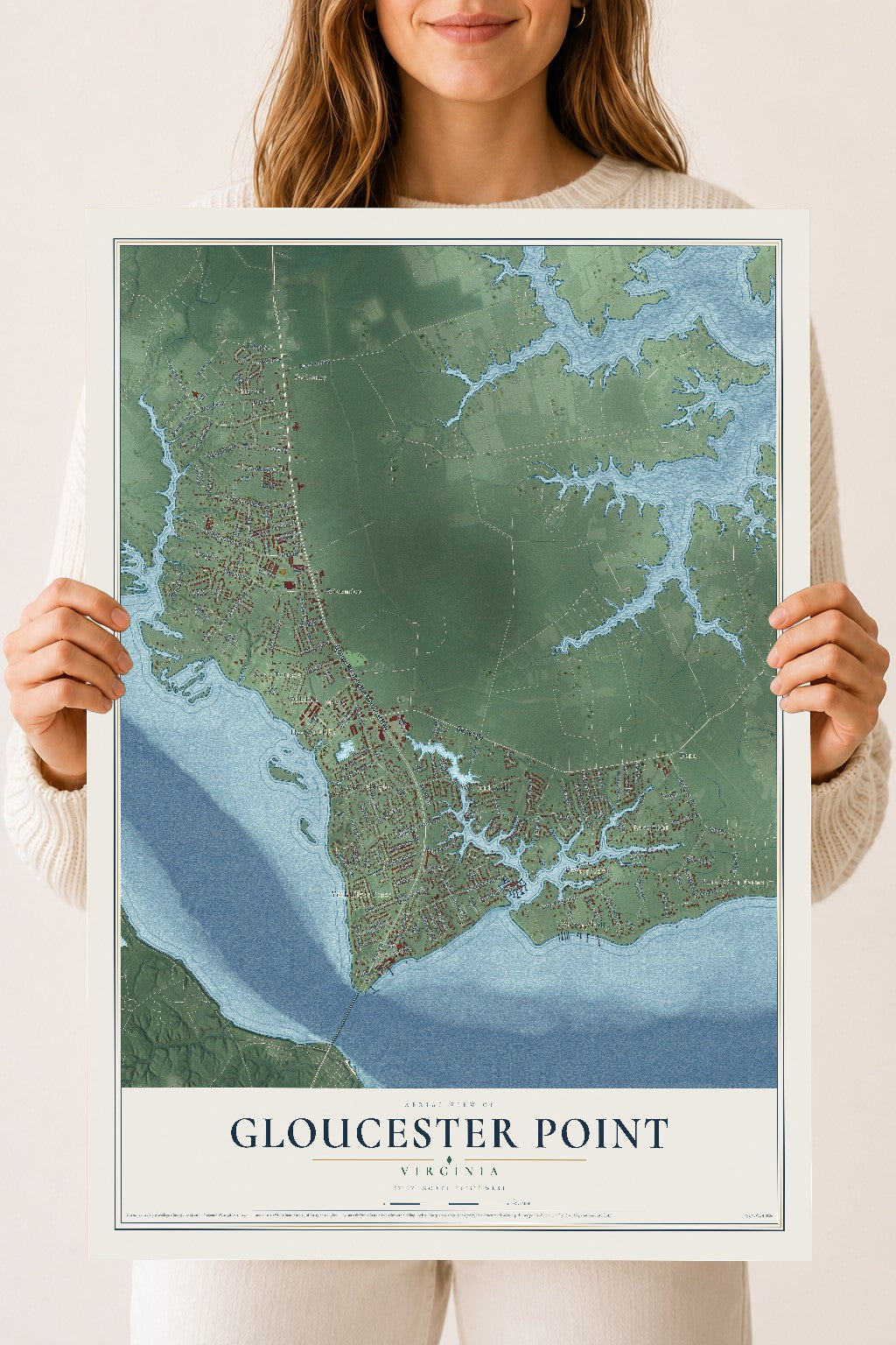 Map of Gloucester Point, Virginia, 18 x 24 inch unframed archival matte print