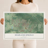 Map of Highland Springs, Virginia, 12 x 18 inch unframed archival matte print