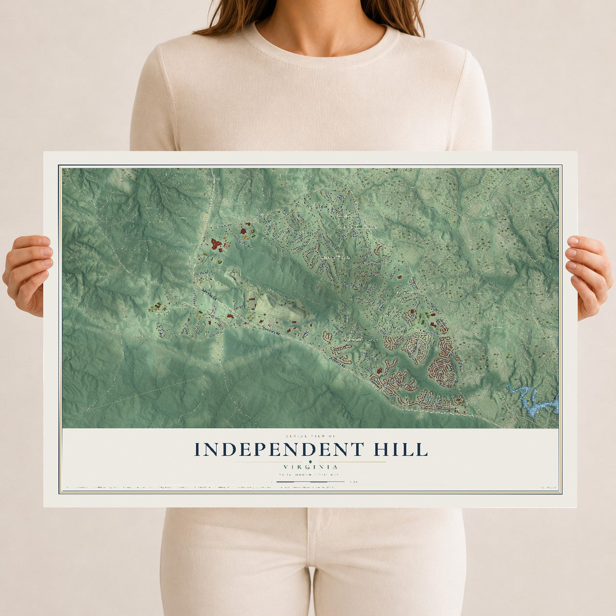Map of Independent Hill, Virginia, 12 x 18 inch unframed archival matte print