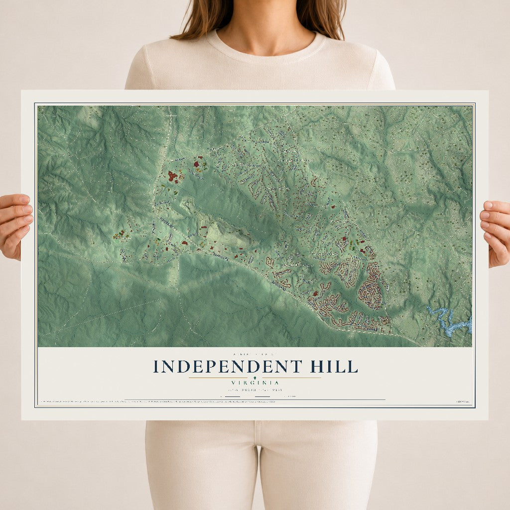 Map of Independent Hill, Virginia, 18 x 24 inch unframed archival matte print
