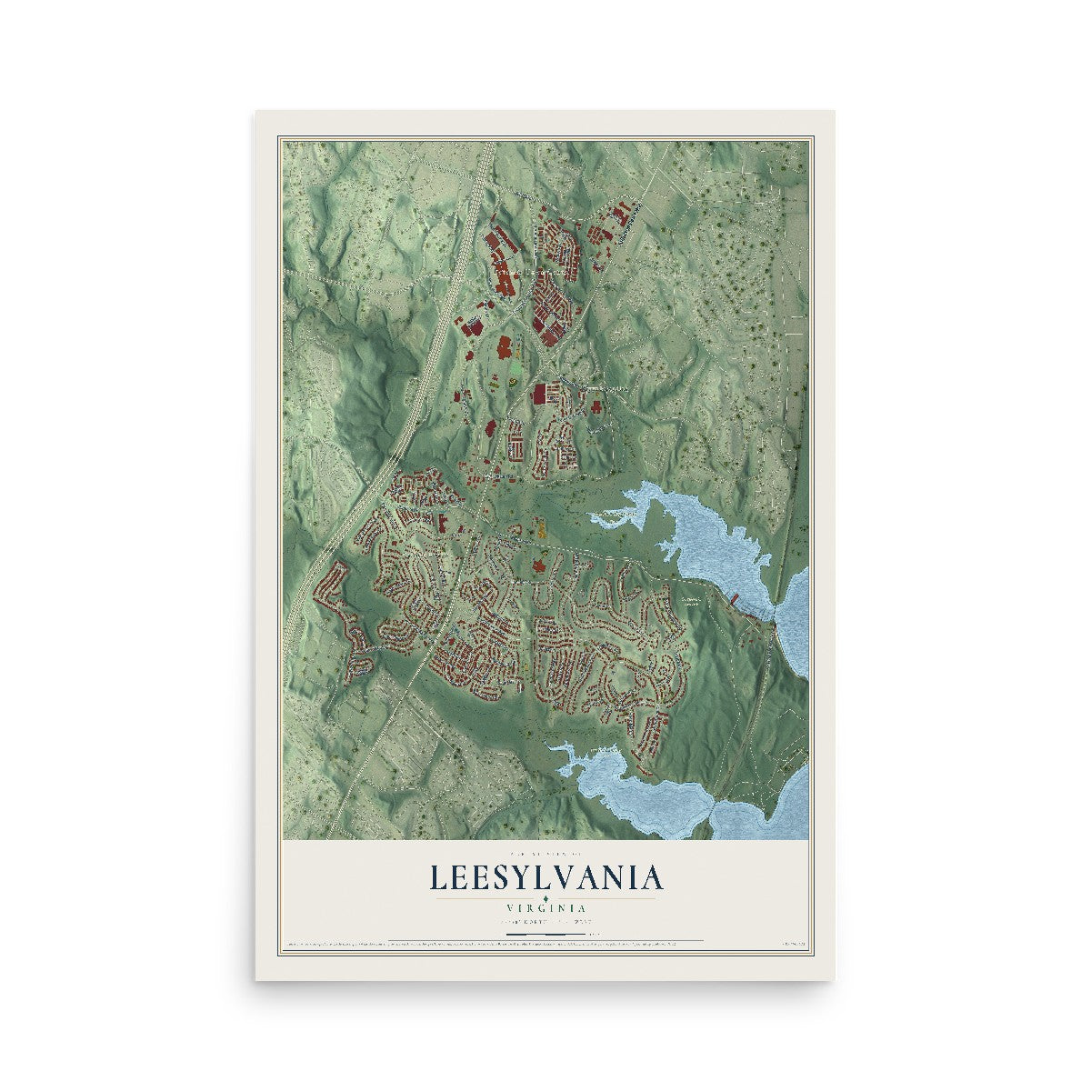 Map of Leesylvania, Virginia, 12 x 18 inch unframed archival matte print
