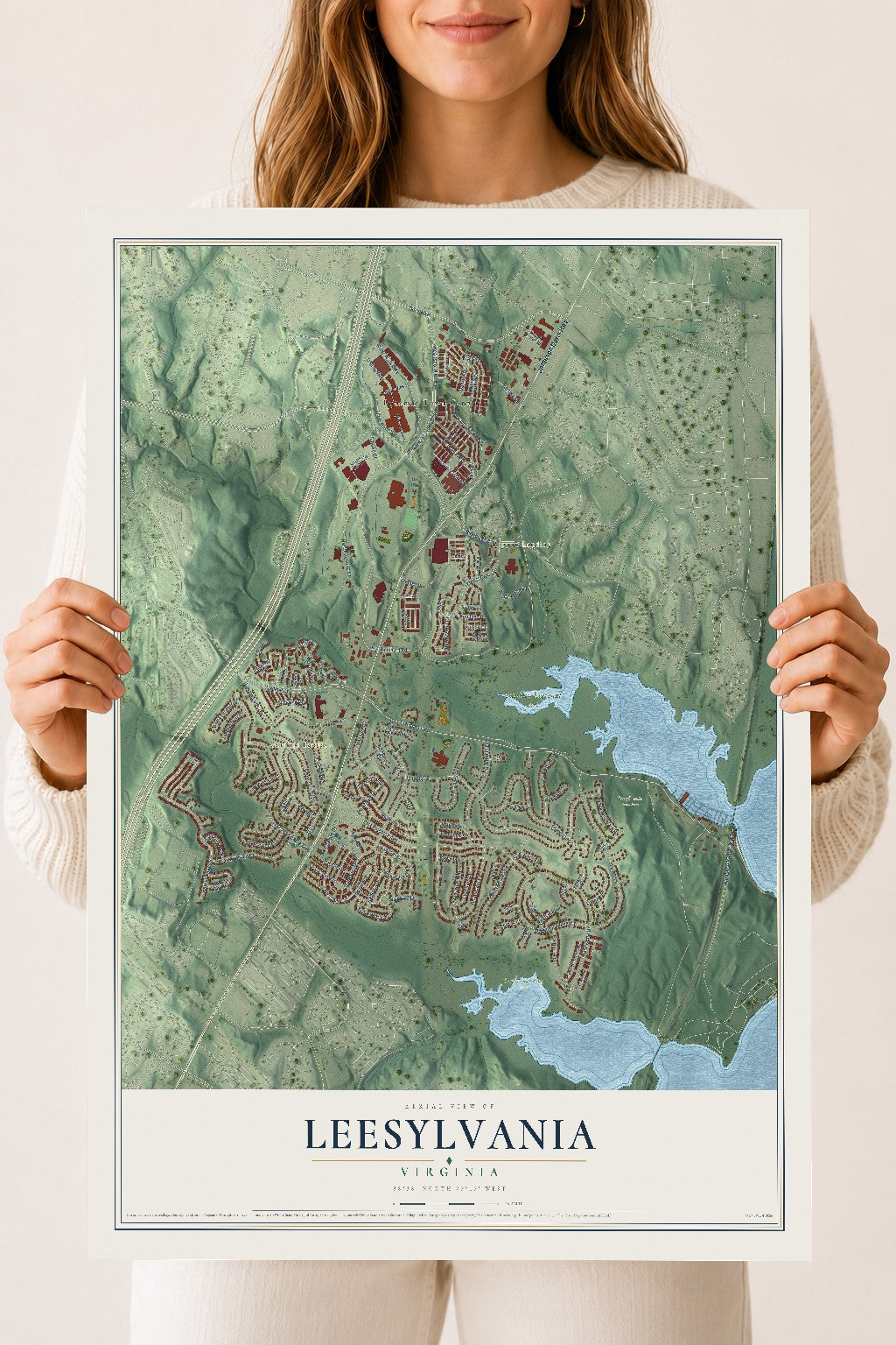 Map of Leesylvania, Virginia, 18 x 24 inch unframed archival matte print