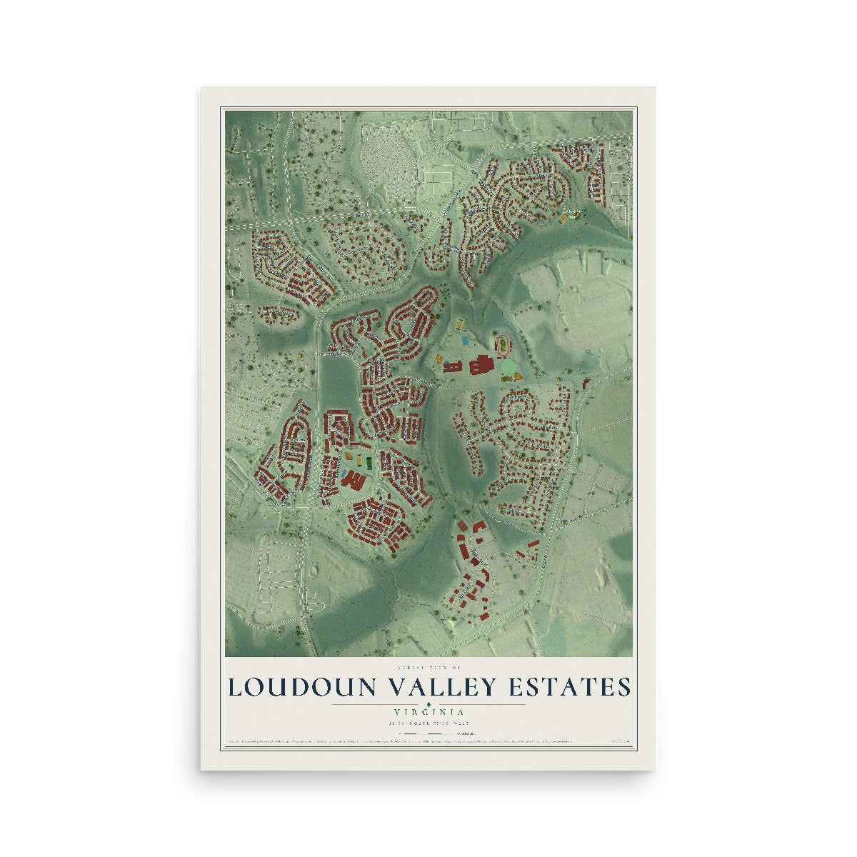 Map of Loudoun Valley Estates, Virginia, 12 x 18 inch unframed archival matte print