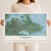 Map of Poquoson, Virginia, 12 x 18 inch unframed archival matte print