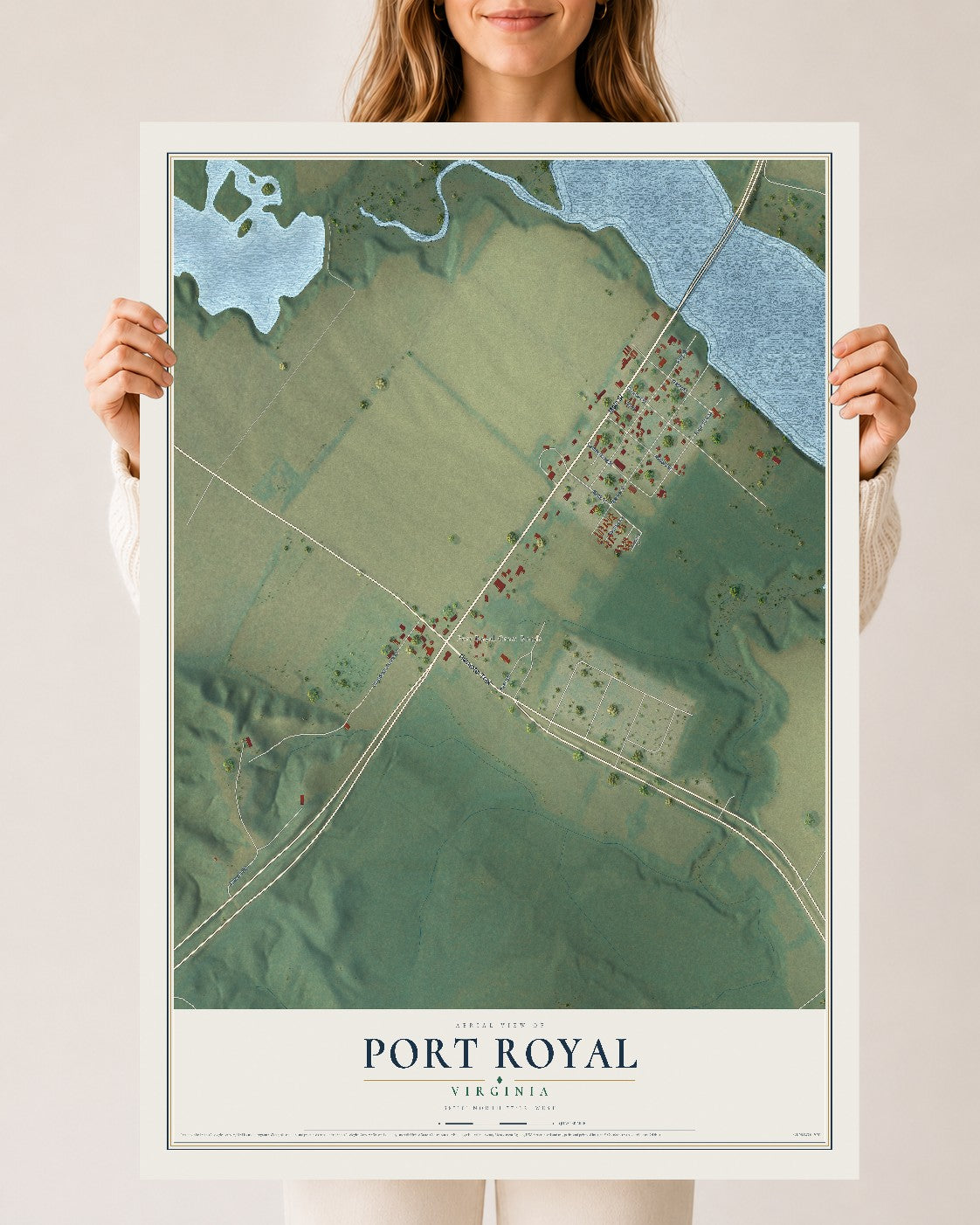 Map of Port Royal, Virginia, 24 x 36 inch unframed archival matte print