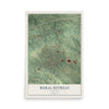 Map of Rural Retreat, Virginia, 12 x 18 inch unframed archival matte print