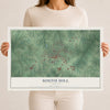 Map of South Hill, Virginia, 12 x 18 inch unframed archival matte print