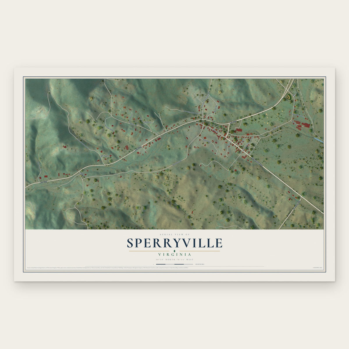 Sperryville, Virginia map print, the full design