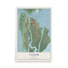 Map of Tangier, Virginia, 12 x 18 inch unframed archival matte print