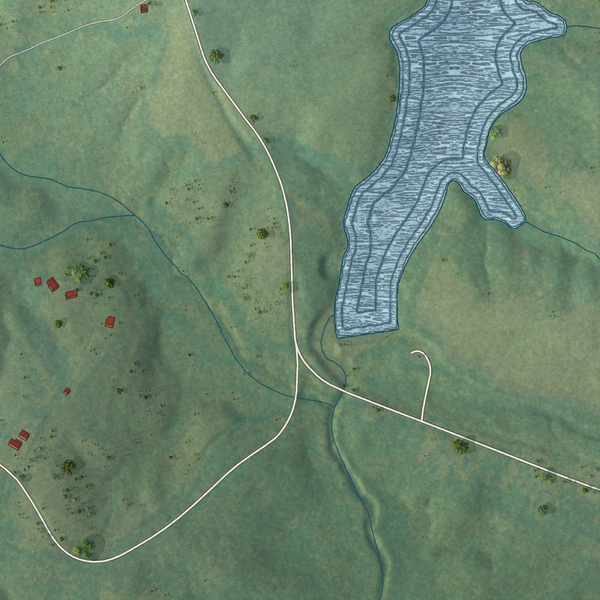 Close-up of the map of Union Level, Virginia print showing street and building detail