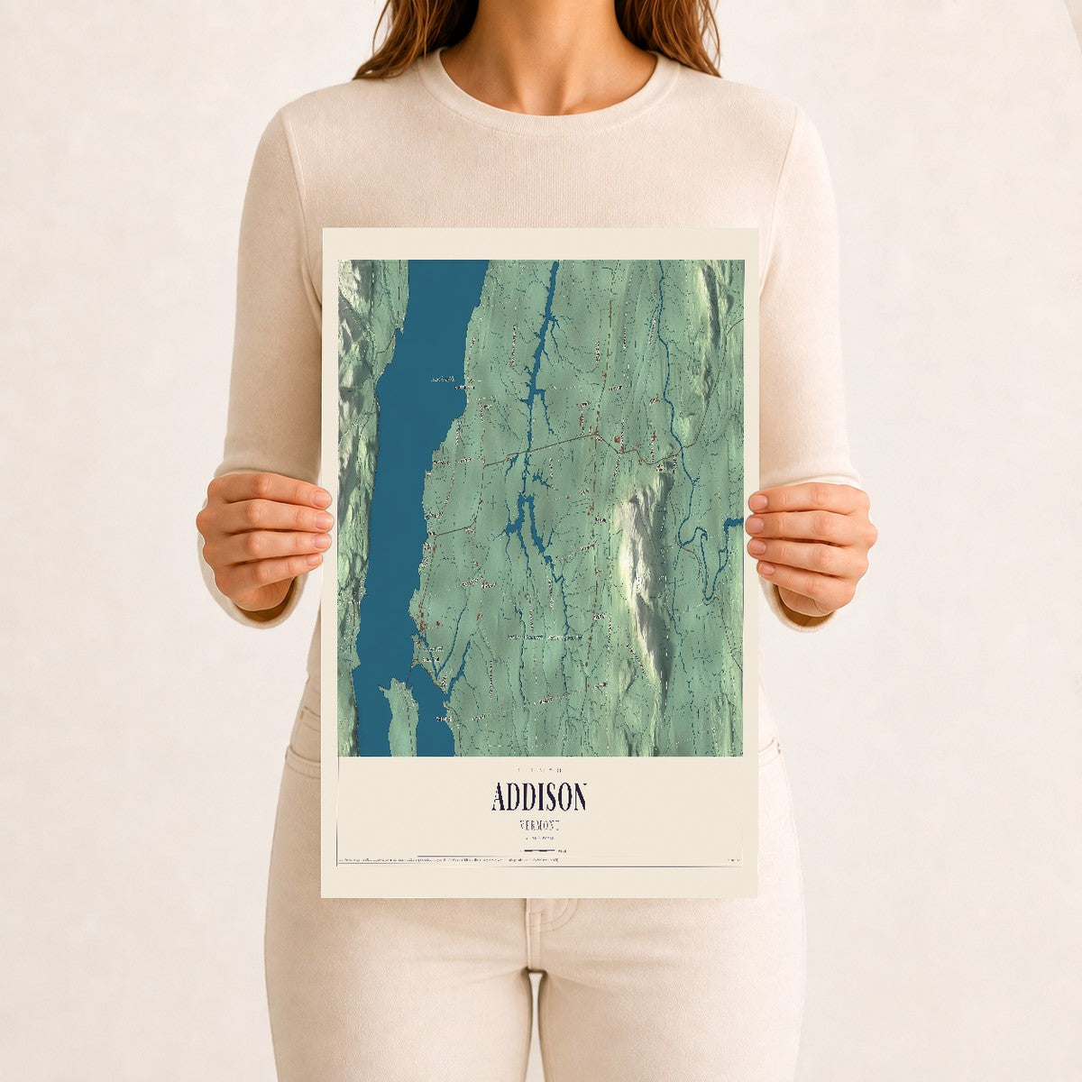 Addison, Vermont map print - 12 x 18 archival matte print