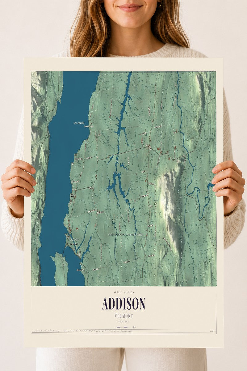 Addison, Vermont map print - 18 x 24 archival matte print