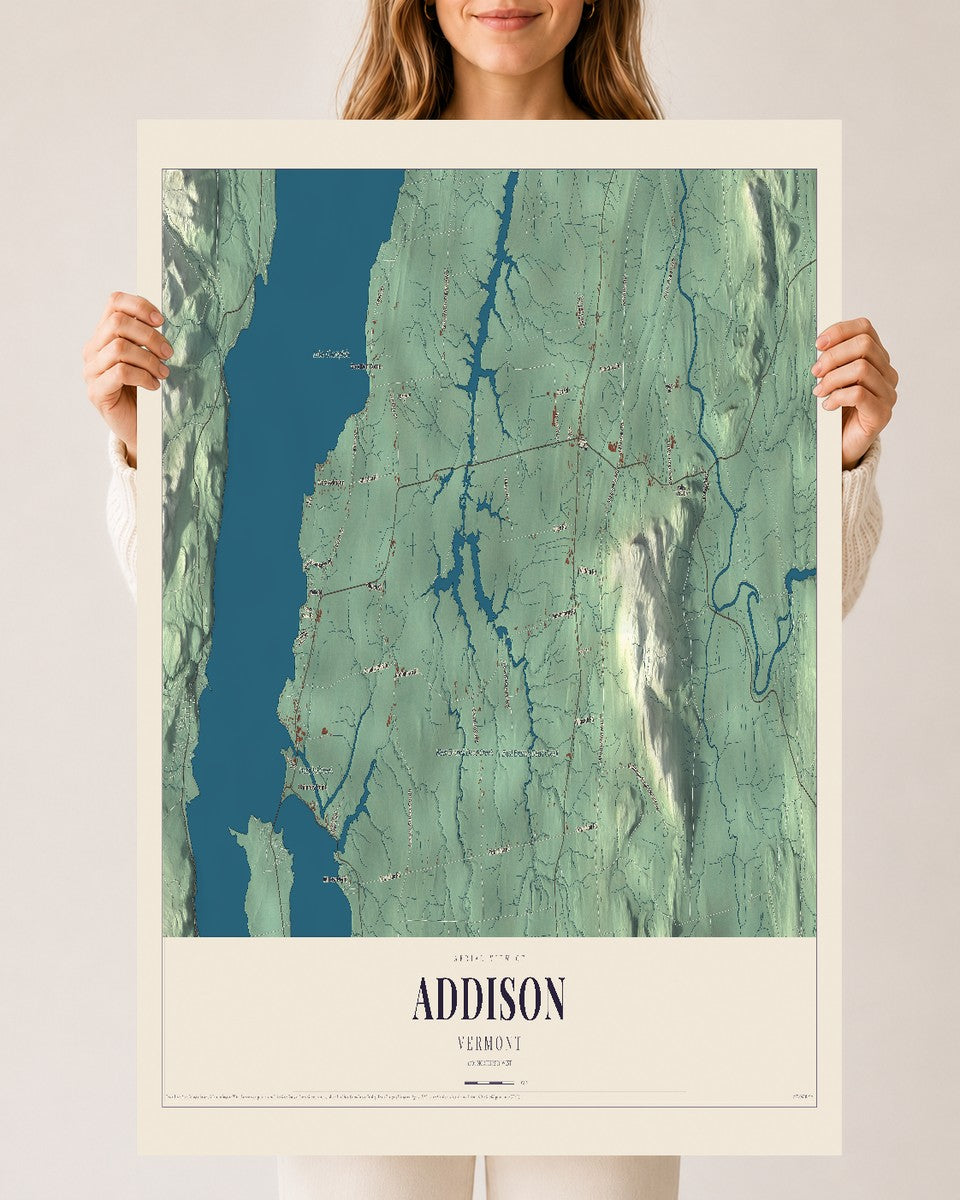 Addison, Vermont map print - 24 x 36 archival matte print