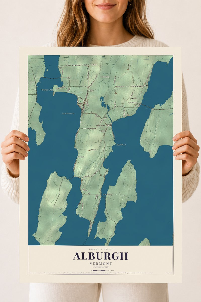 Alburgh, Vermont map print - 18 x 24 archival matte print