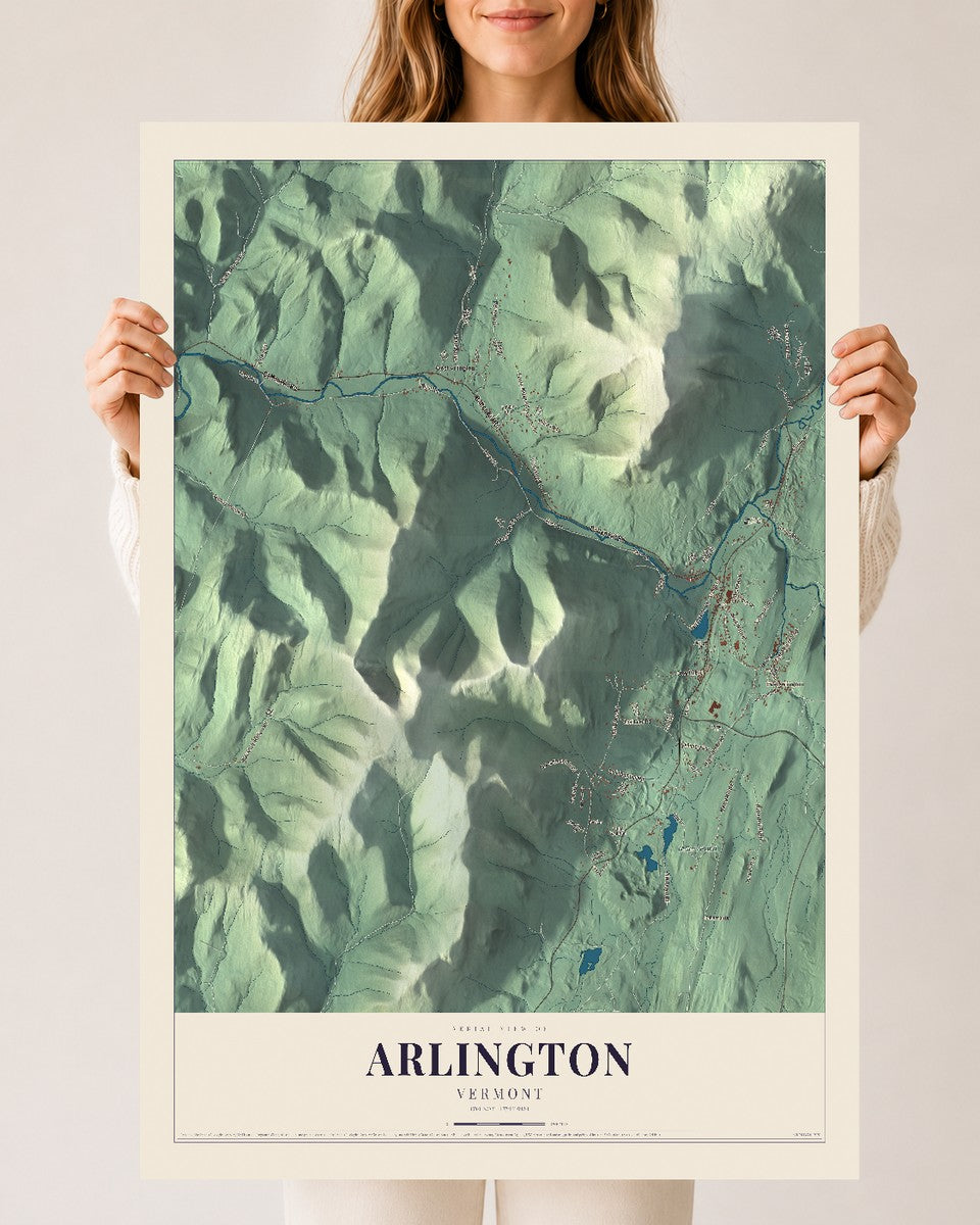 Arlington, Vermont map print - 24 x 36 archival matte print