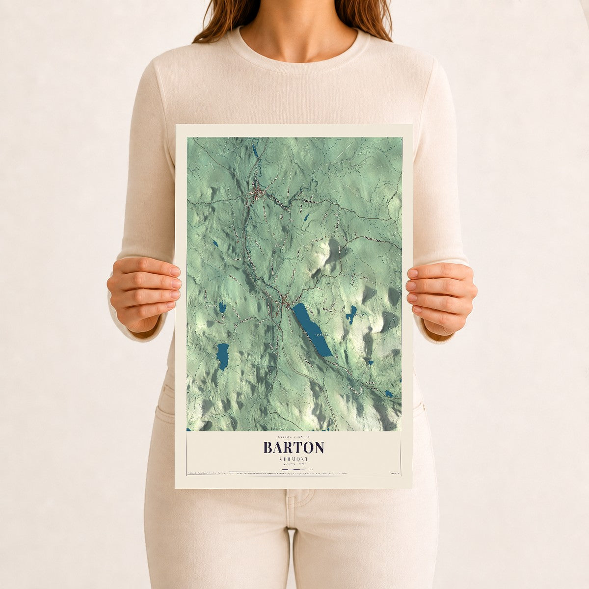 Barton, Vermont map print - 12 x 18 archival matte print