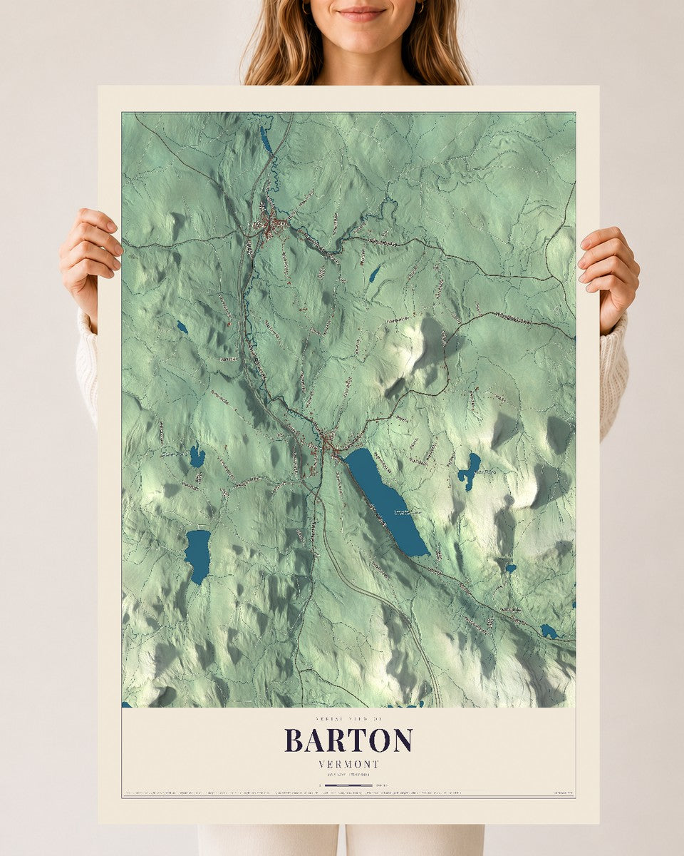Barton, Vermont map print - 24 x 36 archival matte print