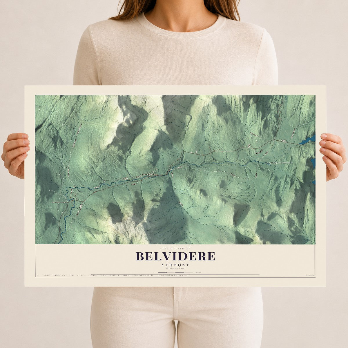 Map of Belvidere, Vermont, 12 x 18 inch unframed archival matte print
