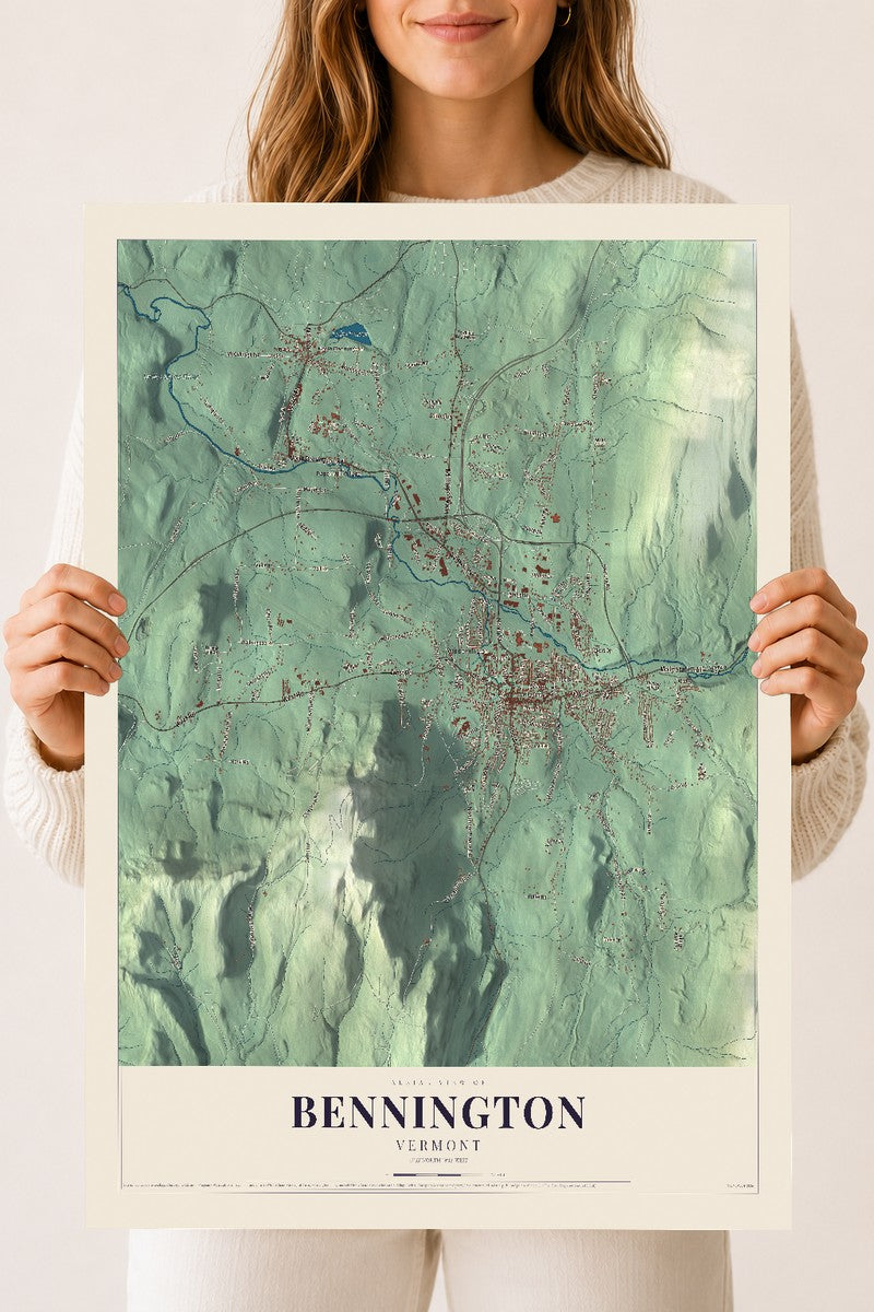 Bennington, Vermont map print - 18 x 24 archival matte print