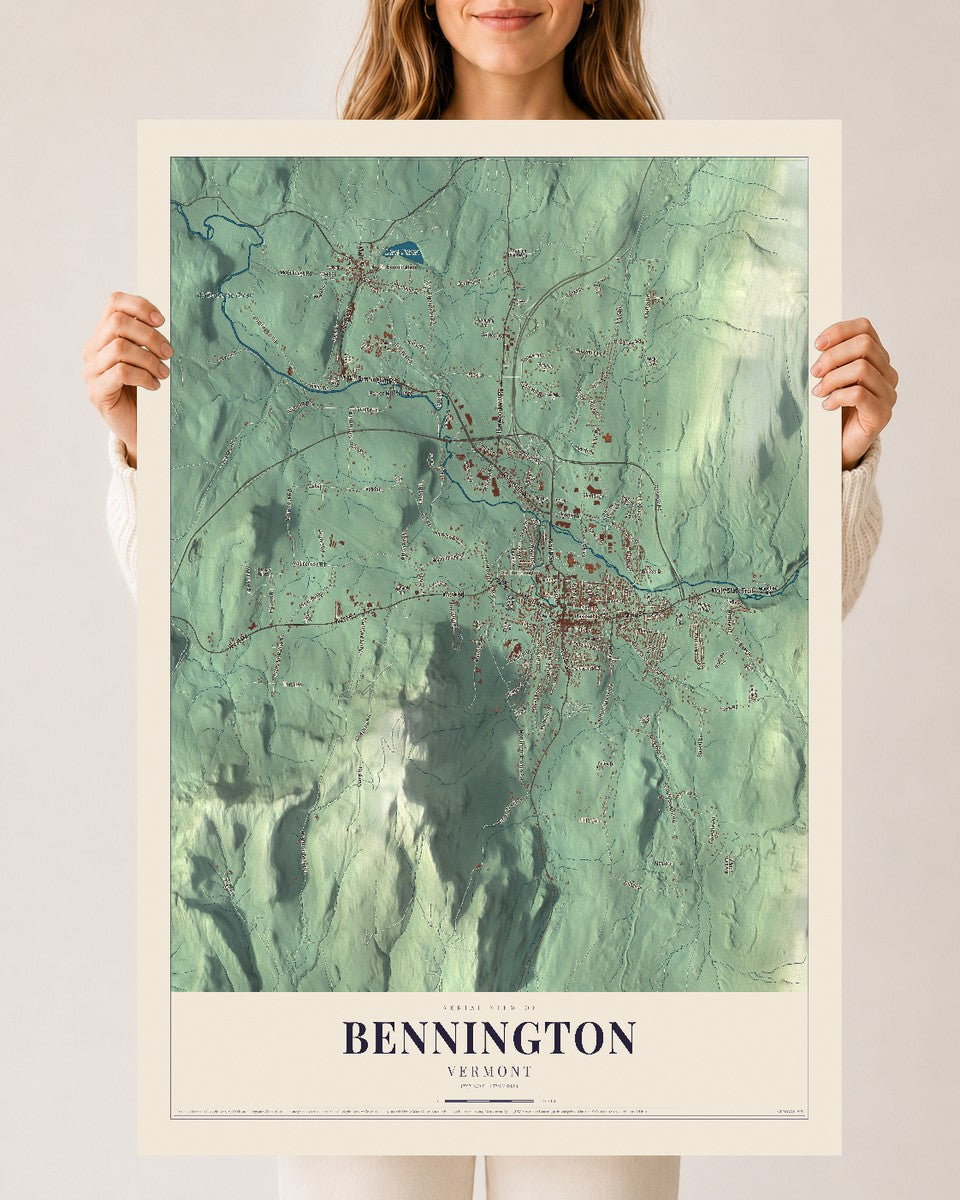 Bennington, Vermont map print - 24 x 36 archival matte print