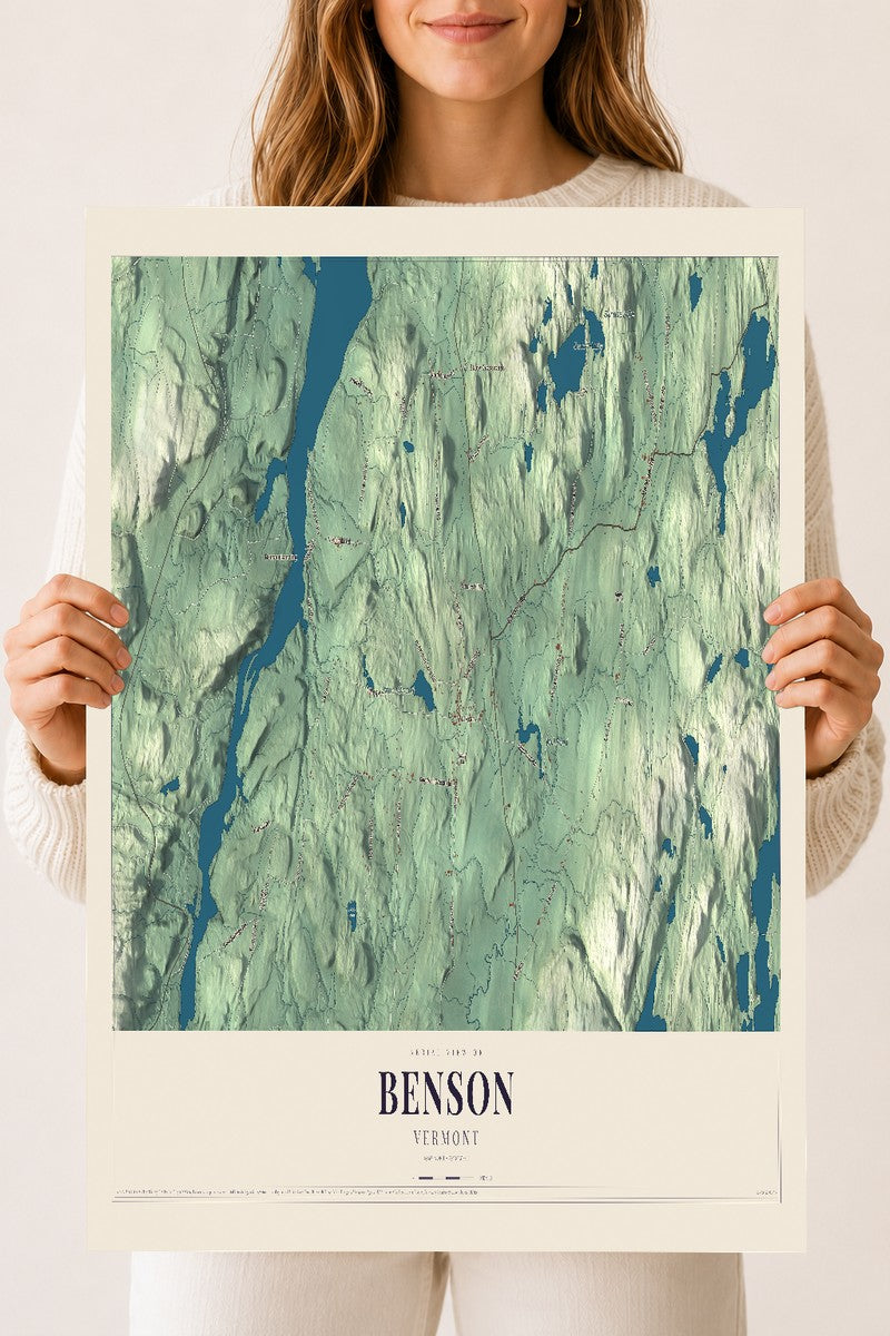 Benson, Vermont map print - 18 x 24 archival matte print