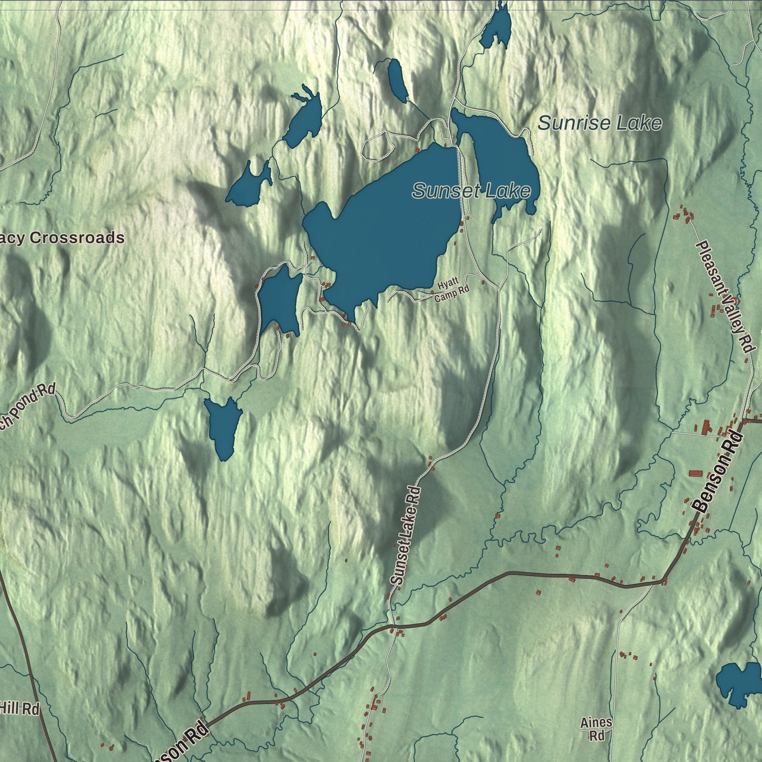 Terrain and local geography detail from the Benson, Vermont map