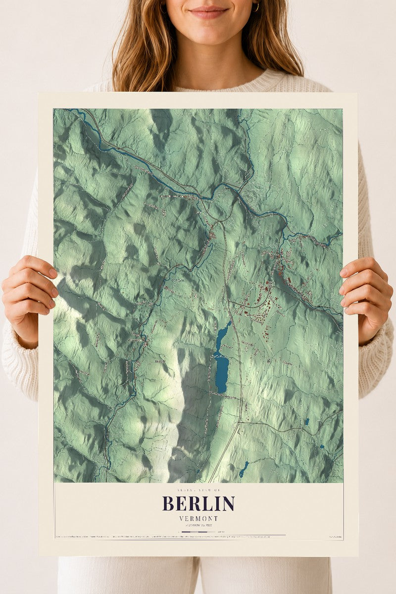 Berlin, Vermont map print - 18 x 24 archival matte print