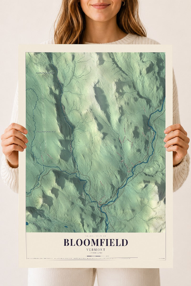 Bloomfield, Vermont map print - 18 x 24 archival matte print