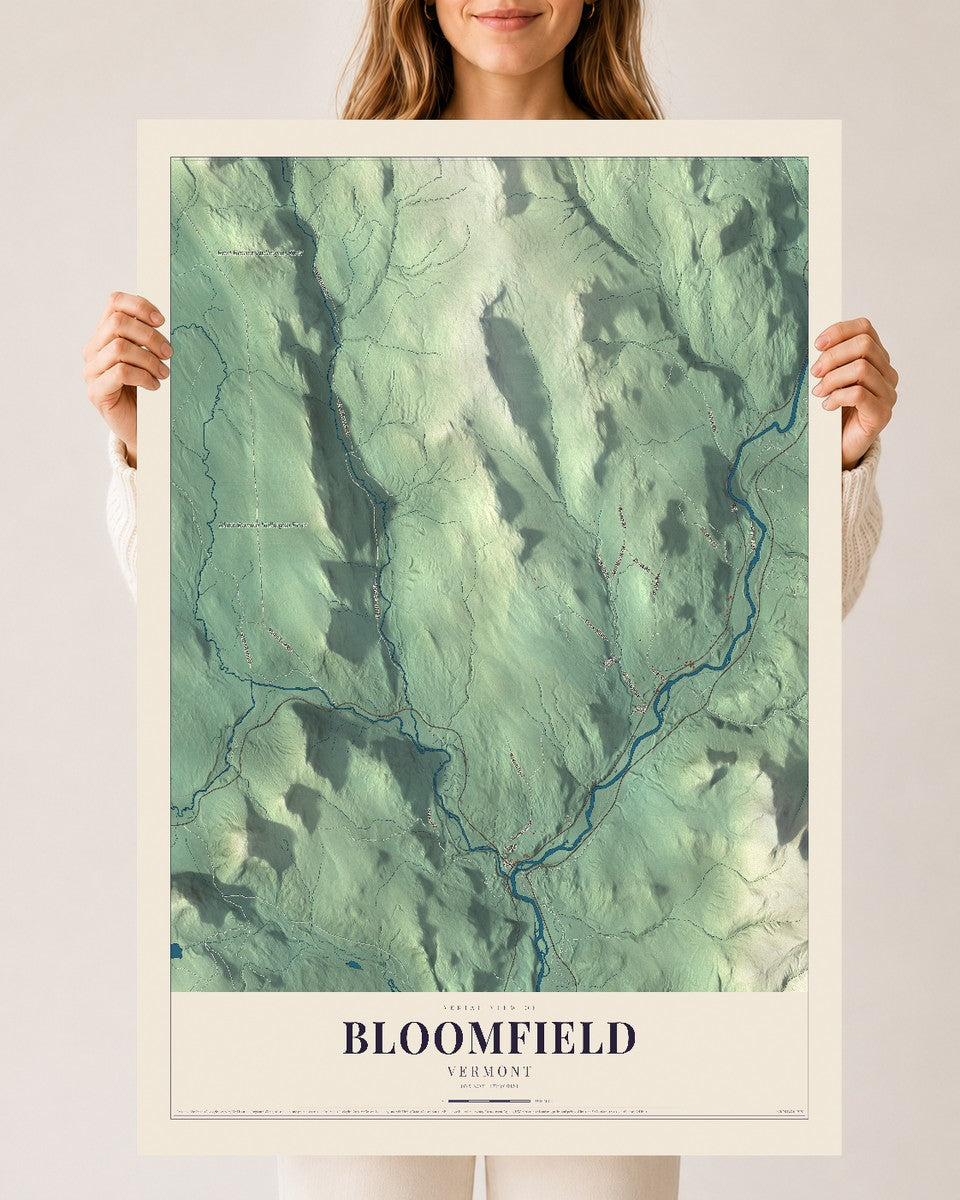 Bloomfield, Vermont map print - 24 x 36 archival matte print