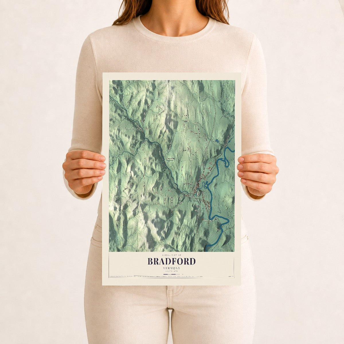 Bradford, Vermont map print - 12 x 18 archival matte print