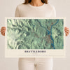 Map of Brattleboro, Vermont, 12 x 18 inch unframed archival matte print