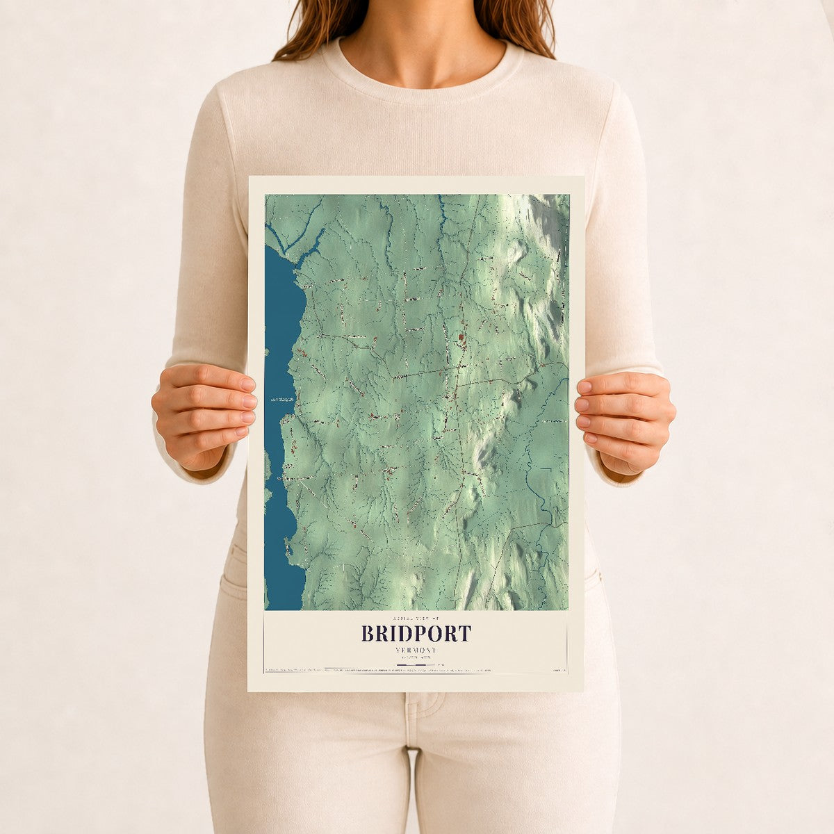 Bridport, Vermont map print - 12 x 18 archival matte print