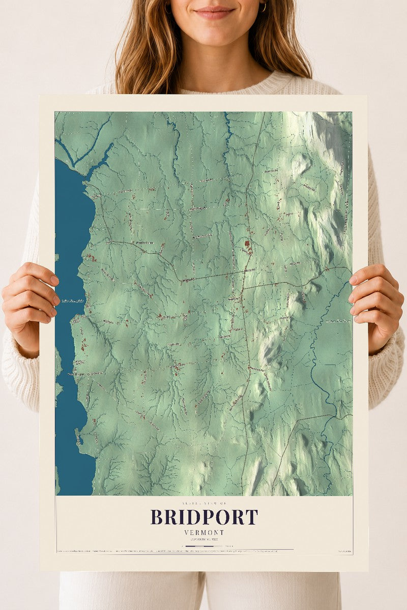 Bridport, Vermont map print - 18 x 24 archival matte print