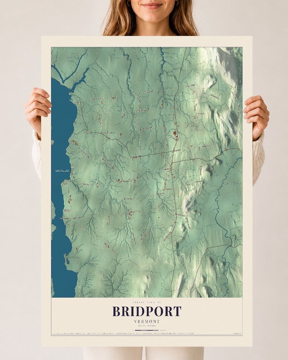 Bridport, Vermont map print - 24 x 36 archival matte print