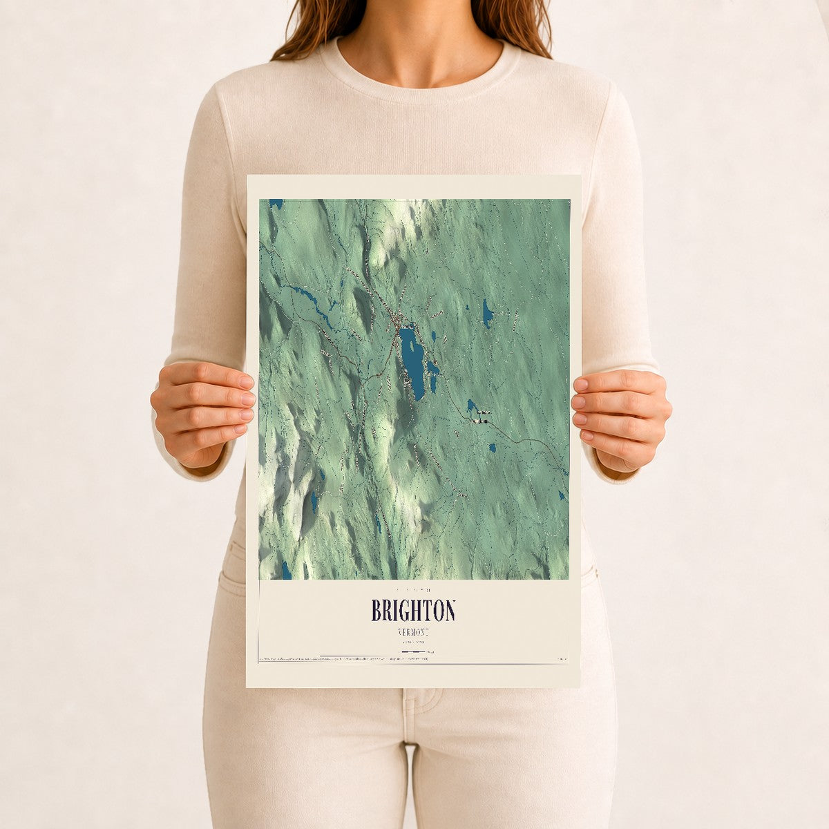 Brighton, Vermont map print - 12 x 18 archival matte print