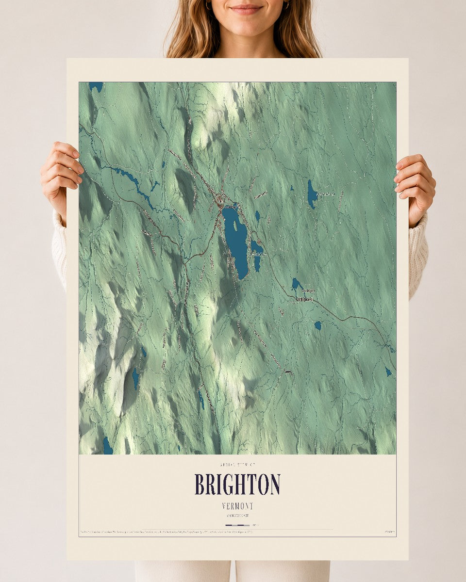 Brighton, Vermont map print - 24 x 36 archival matte print