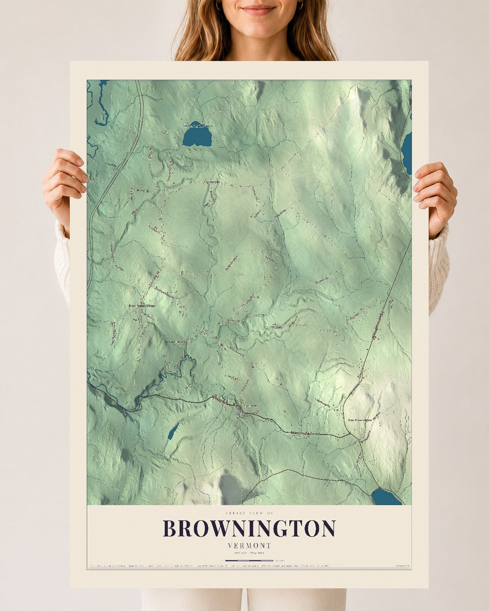 Brownington, Vermont map print - 24 x 36 archival matte print