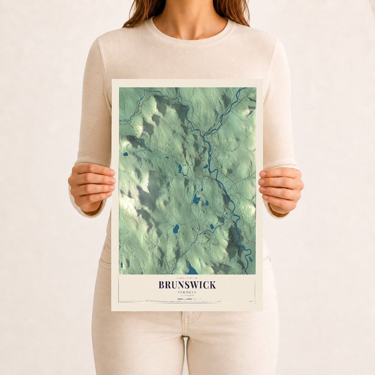 Brunswick, Vermont map print - 12 x 18 archival matte print
