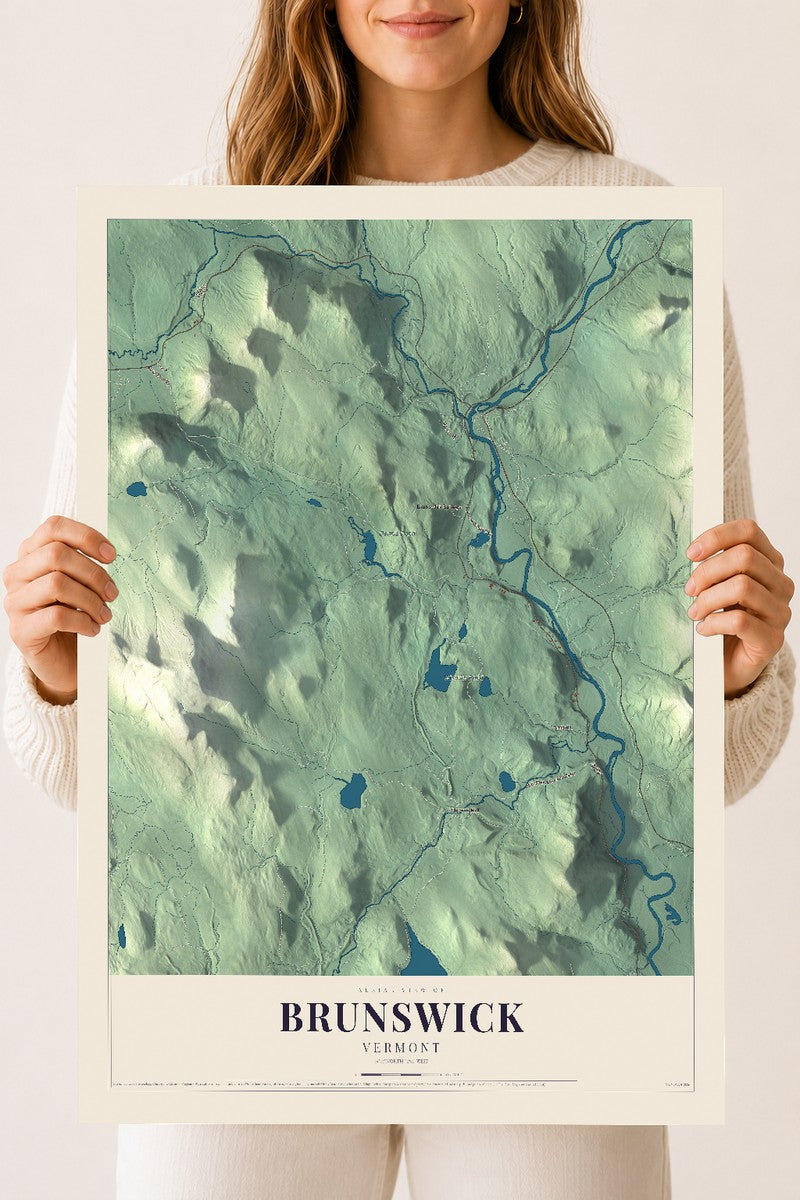 Brunswick, Vermont map print - 18 x 24 archival matte print