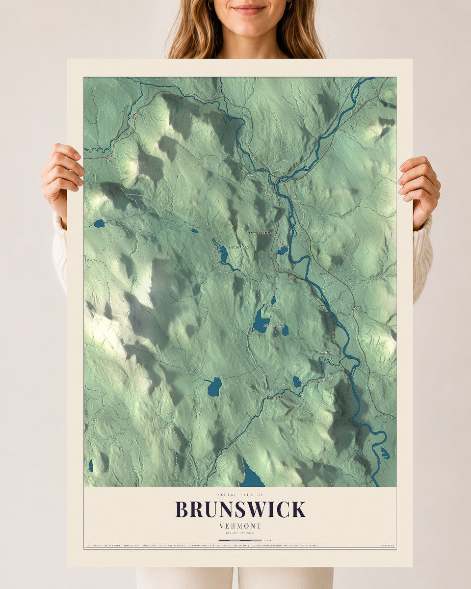 Brunswick, Vermont map print - 24 x 36 archival matte print