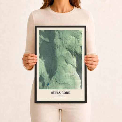 Map of Buels Gore, Vermont, 12 x 18 inch print in a black wood frame