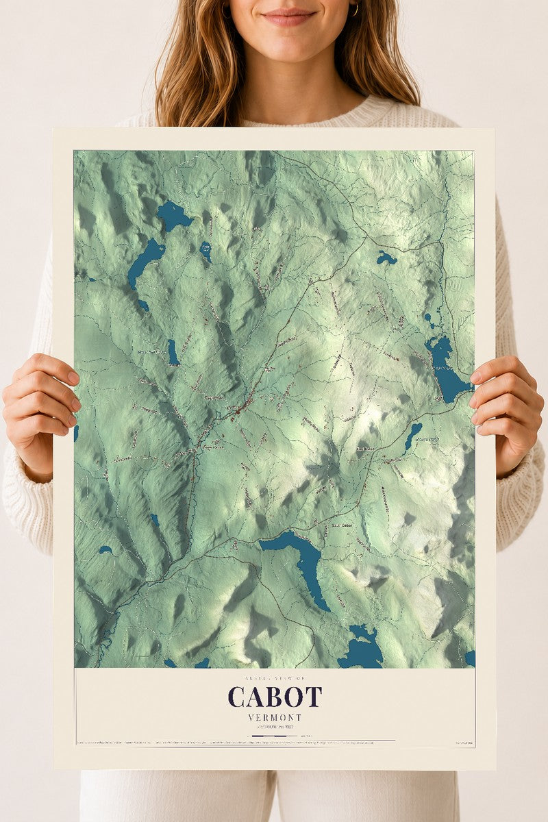 Cabot, Vermont map print - 18 x 24 archival matte print