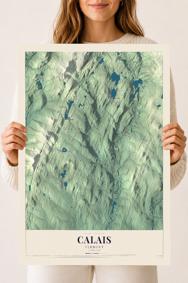 Calais, Vermont map print - 18 x 24 archival matte print