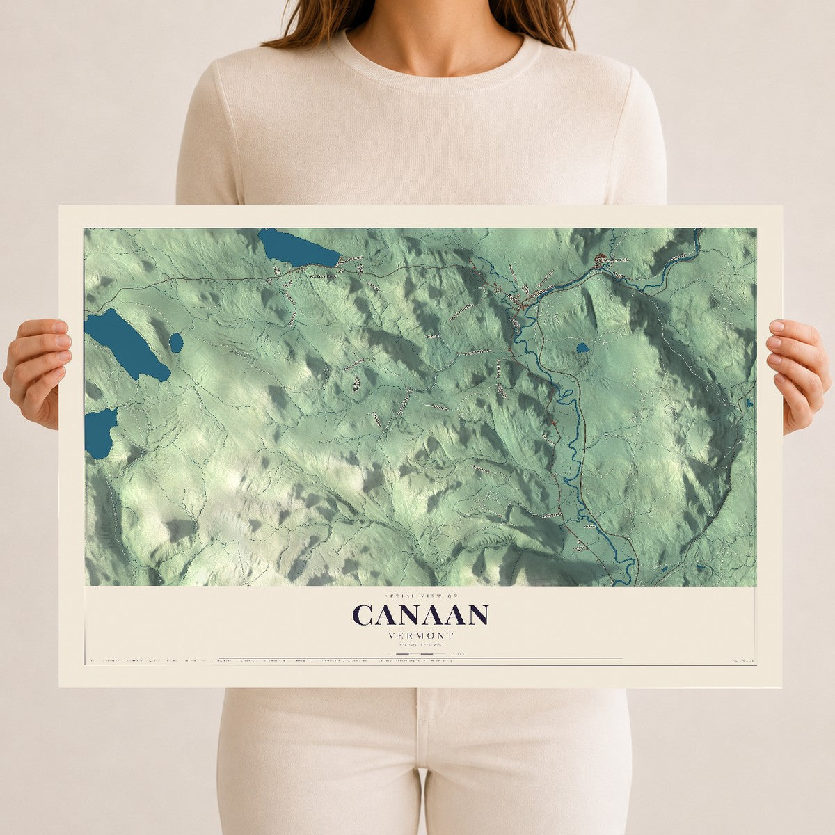 Map of Canaan, Vermont, 12 x 18 inch unframed archival matte print