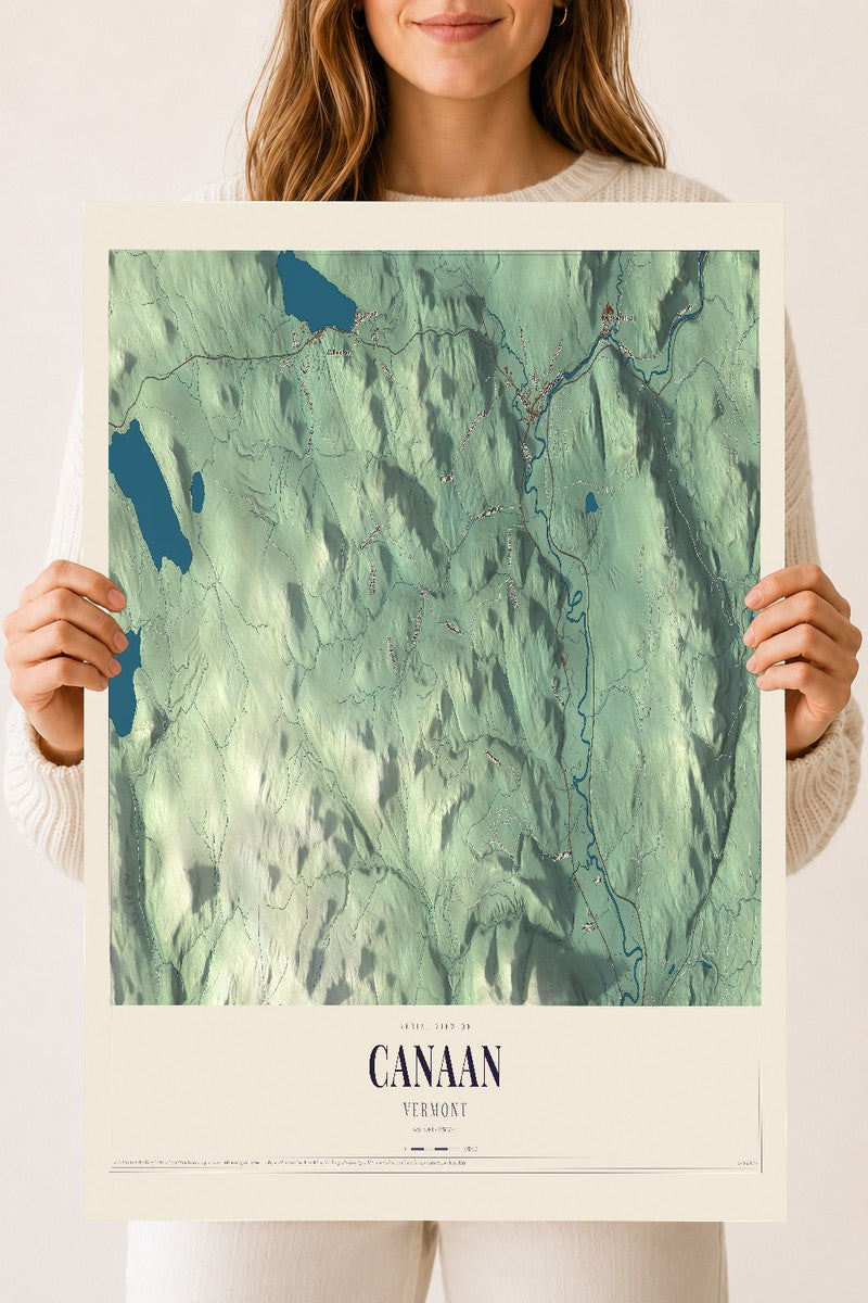 Canaan, Vermont map print - 18 x 24 archival matte print