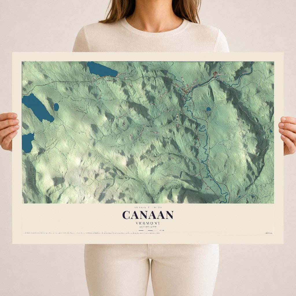 Map of Canaan, Vermont, 18 x 24 inch unframed archival matte print